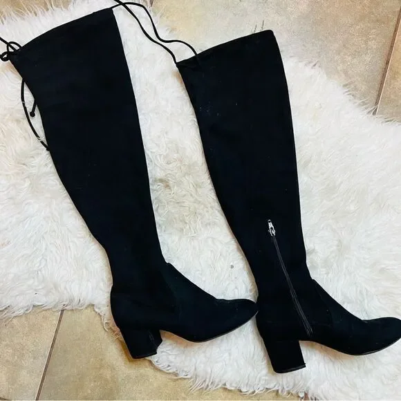 Gianni Bini Stretch Knee High Black fall & winter suede style Boots 6.5 - Picture 16 of 16
